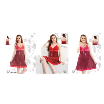 Skin Wrap – Satin Nighty With Half Length Front And Back Laced For Gorgeous Ladies
